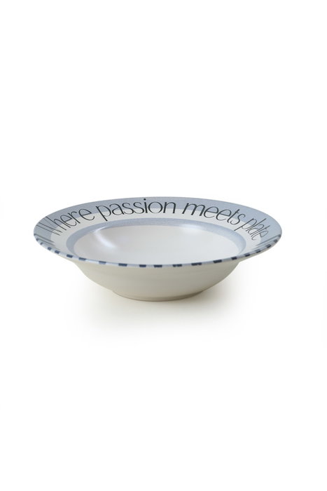 Hermia Plato de Cerámica Blanco y Azul de 26 cm